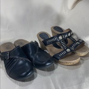 Born Leather Sandals & Bass Mule Clogs-Size 8